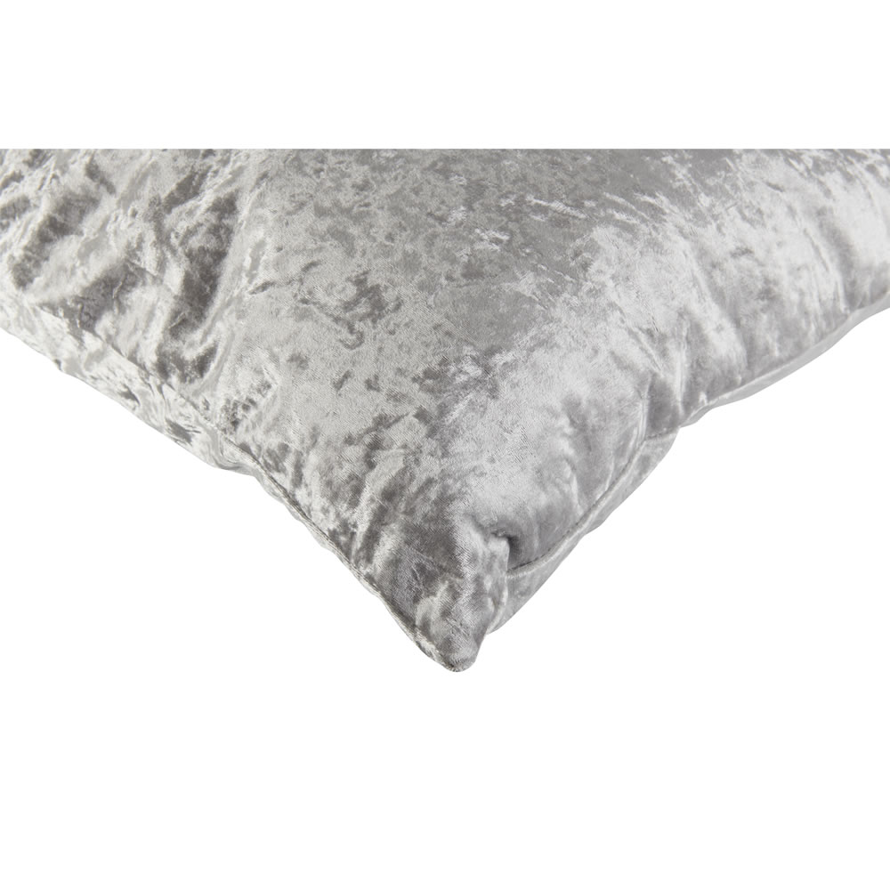 Wilko Silver Crushed Velvet Cushion 43 x 43cm Image 2
