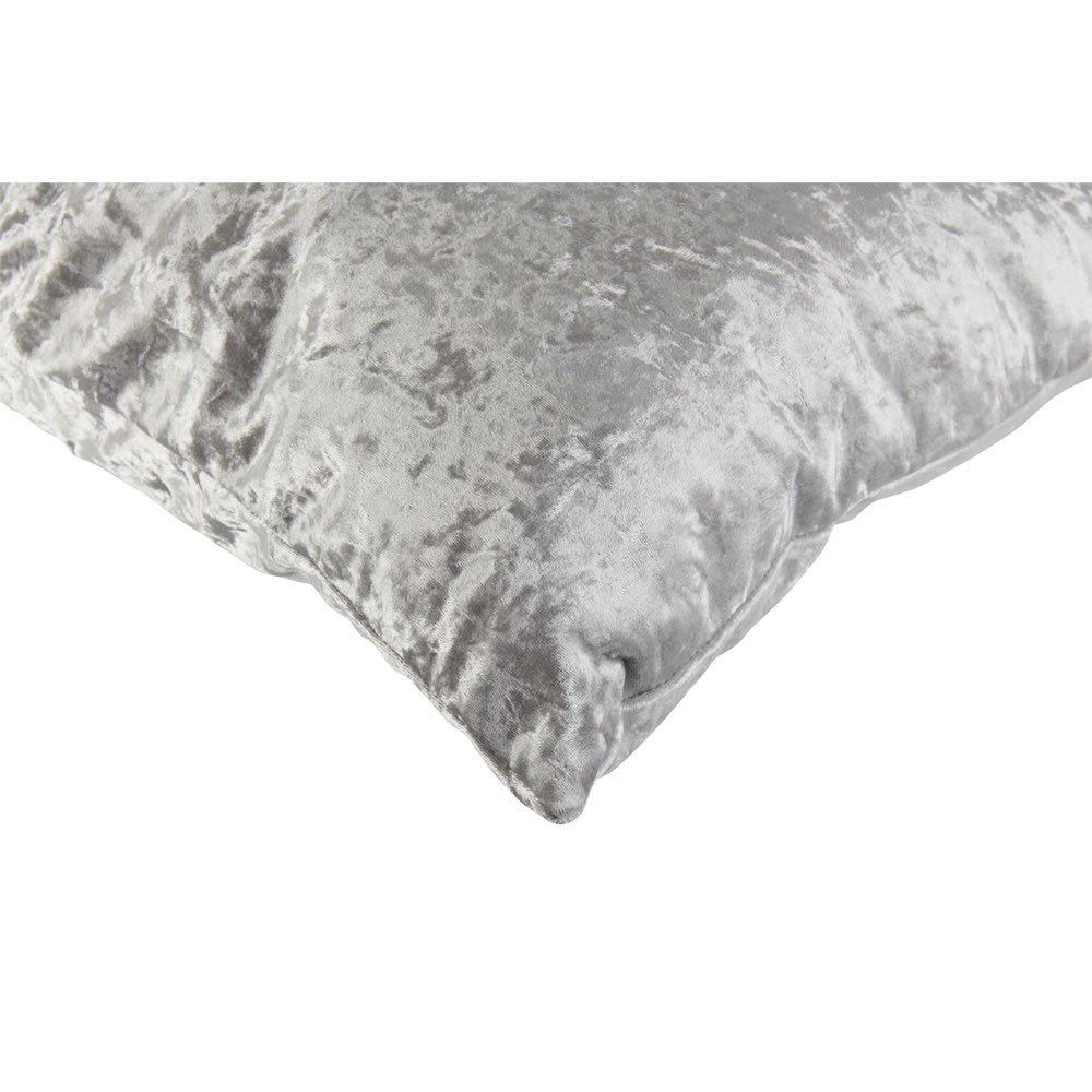 Wilko Silver Crushed Velvet Cushion 43 x 43cm Wilko