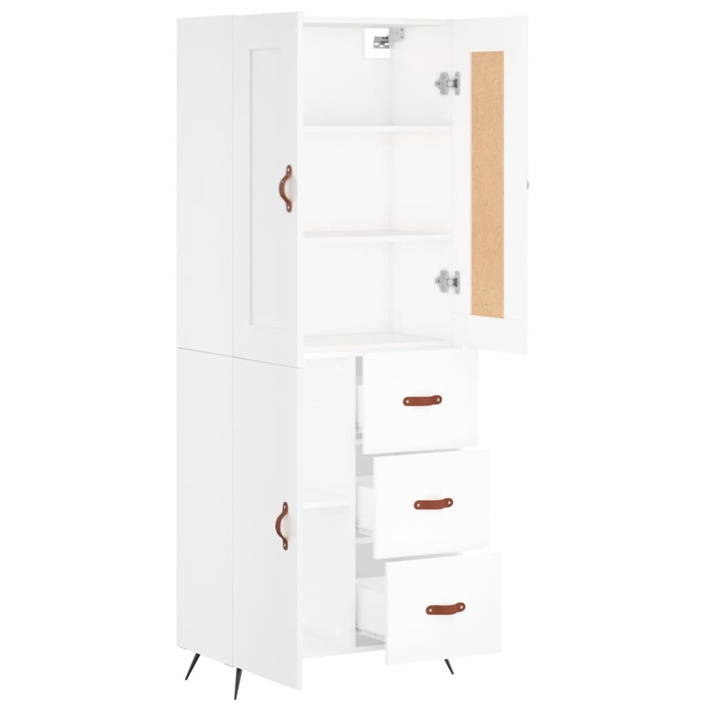 vidaXL 3 Door 3 Drawer White Highboard Image 4