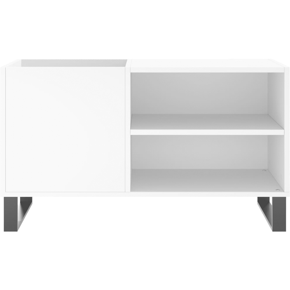 vidaXL 2 Shelf White Wide Record Cabinet Image 4