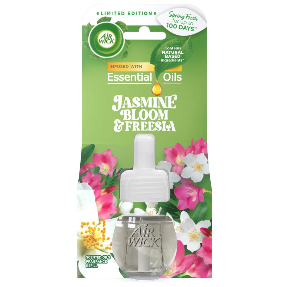 Air Wick Jasmine Bloom and Freesia Air Freshener Electrical Single Refill 19ml Image 1