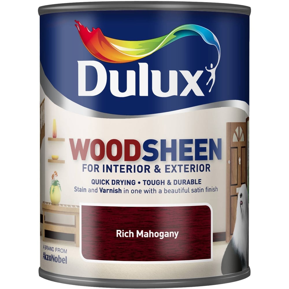 Dulux Rich Mahogany Woodsheen Varnish 750ml Image 1
