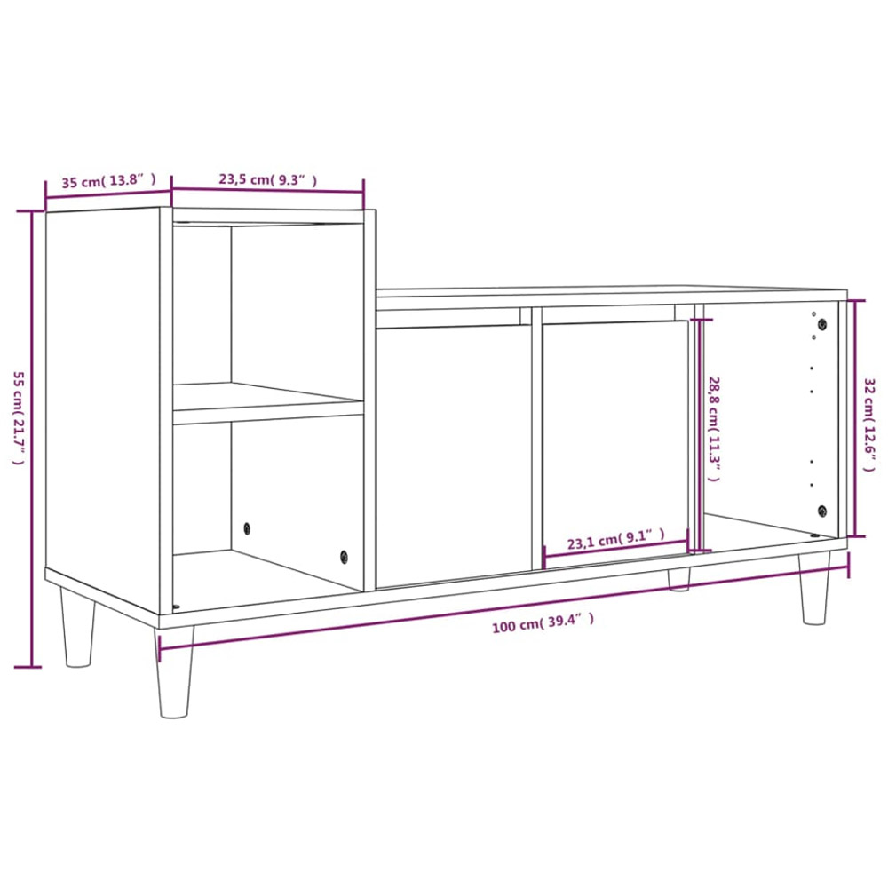 vidaXL 2 Door 3 Shelf Sonoma Oak TV Cabinet Image 9