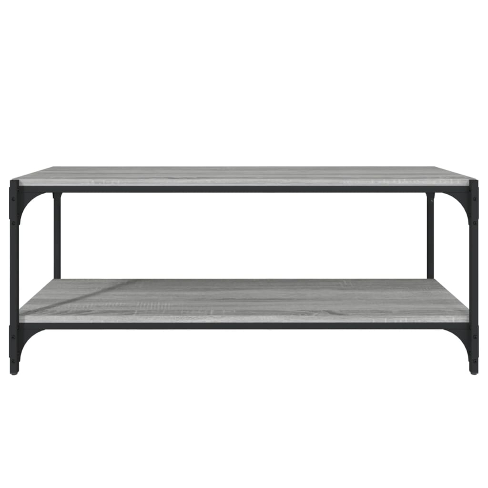 vidaXL 2 Shelf Grey Sonoma Wood and Steel TV Cabinet Image 3