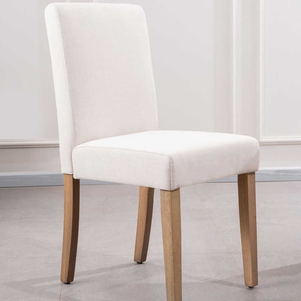 Oxford Set of 2 Cream Linen Dining Chair Image 1