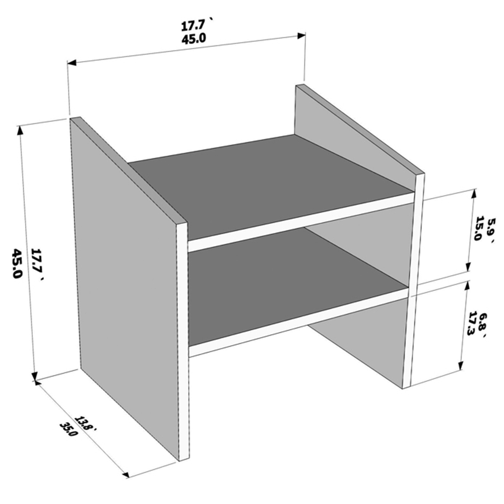 Decorotika Adin 2 Shelf White Bedside Table Image 7