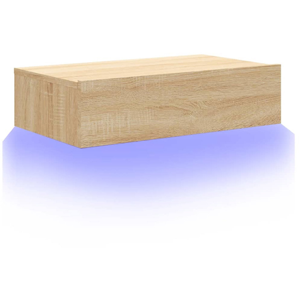 vidaXL Single Drawer Sonoma Oak Wall Mounted LED TV Cabinet Image 6