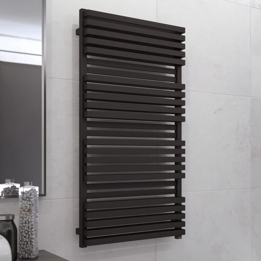 Terma Quadrus Bold One 2728BTU Metallic Black Electric Towel Rail 1185 x 450mm Image 2