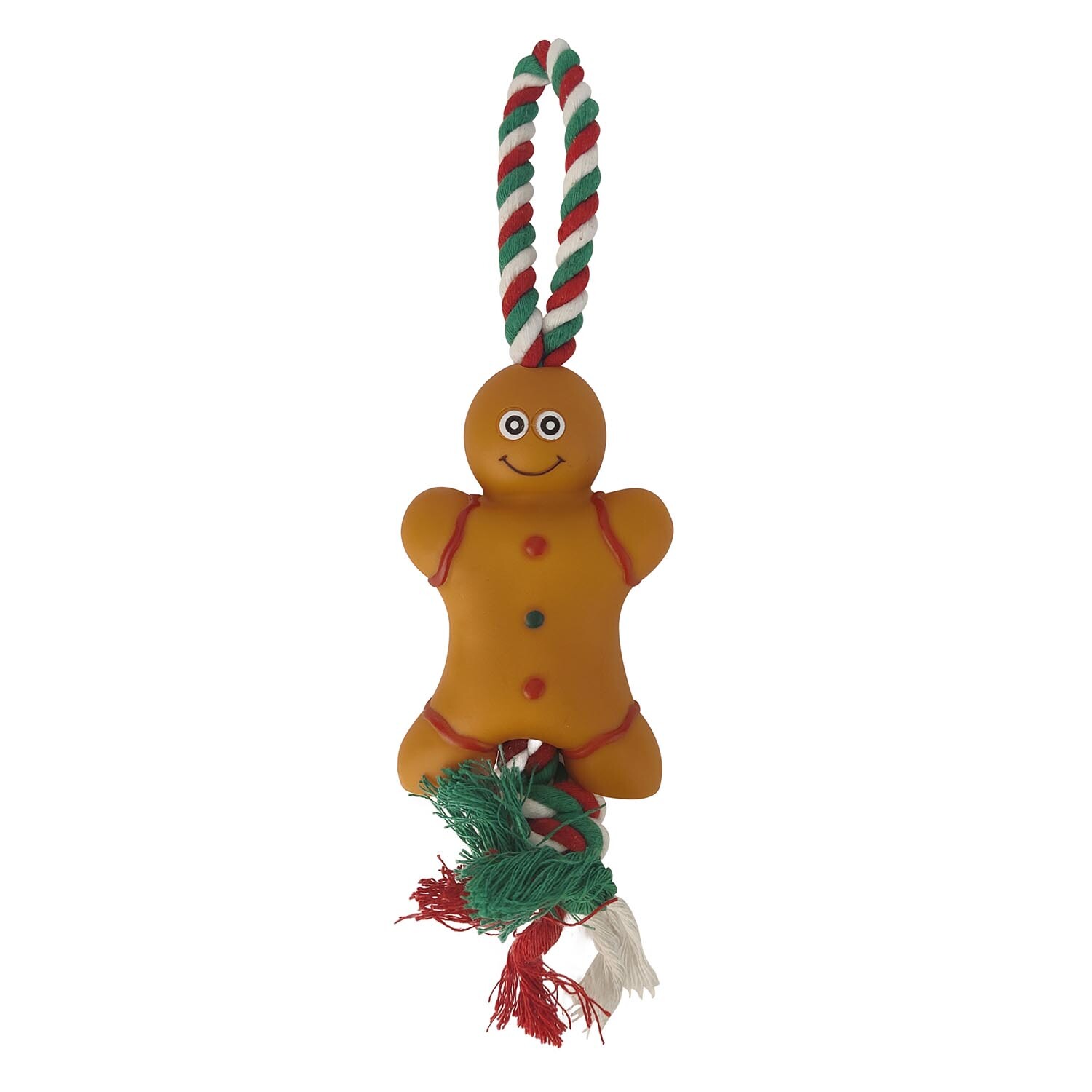 All I Want For Christmas Red Squeaky Rope Christmas Dog Toy Image 1