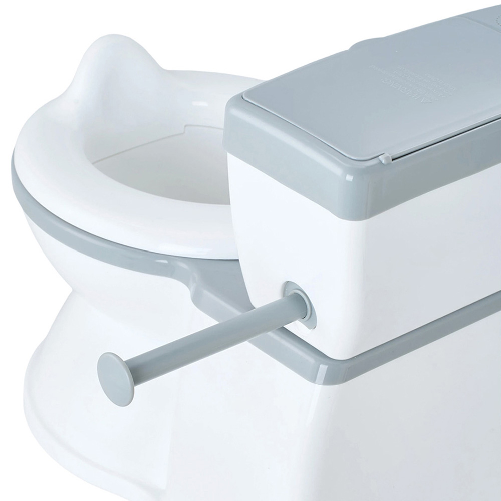 H&O Direct Grey Realistic Baby Potty Training Toilet with Flushing Sound Image 3