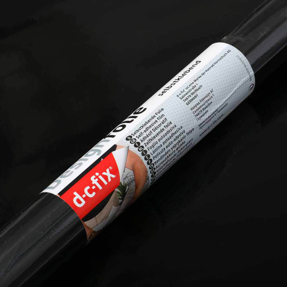 d-c-fix Glossy Black Sticky Back Plastic Vinyl Wrap Film 67.5cm x 2m Image 2