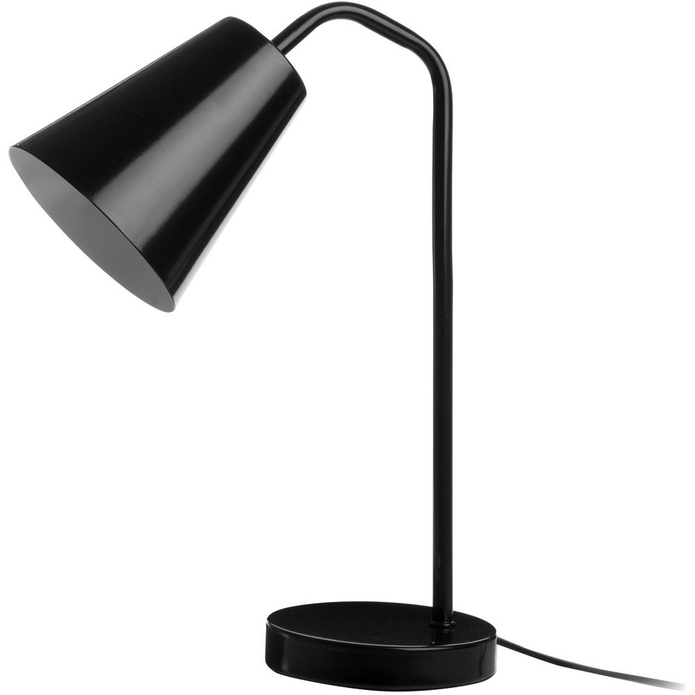 Premier Housewares Black Metal Modern Desk Lamp Image 1