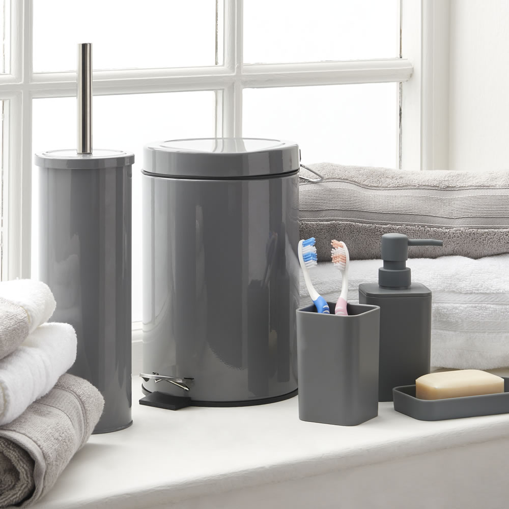 Wilko Grey Retro Bin Wilko