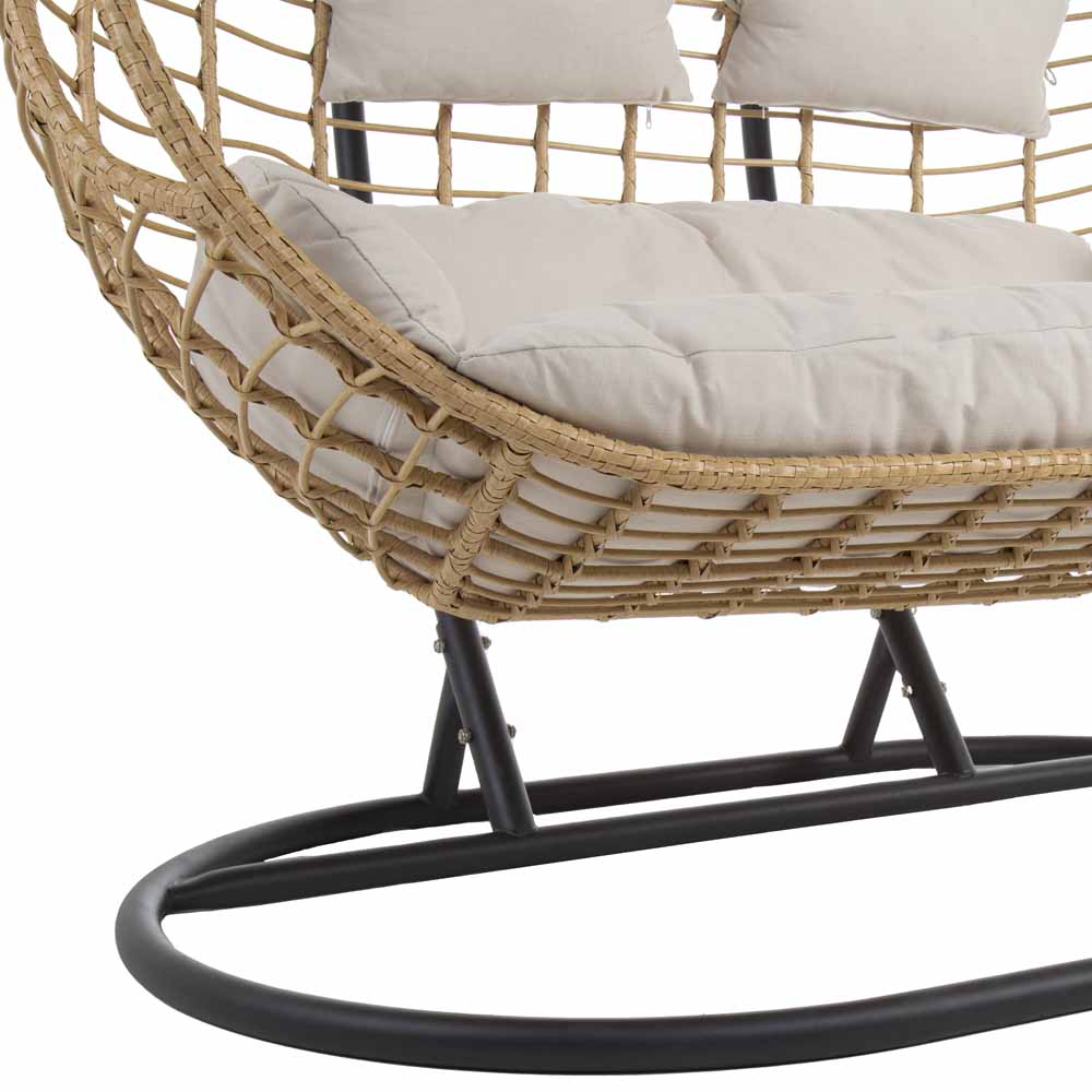 Charles Bentley Natural Double Swing Egg Chair with Cushions Image 9