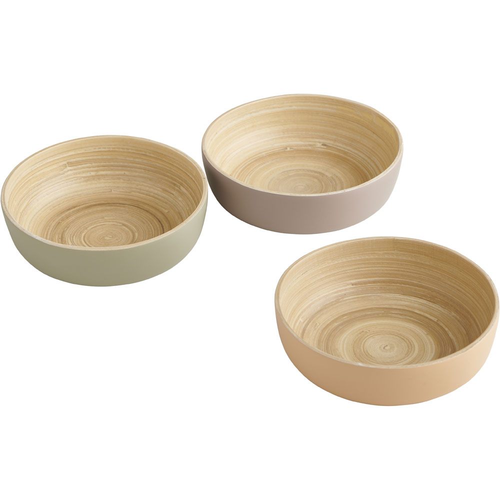 Single Wilko Coloured Bamboo Trinket Dish in Assorted styles Image 1