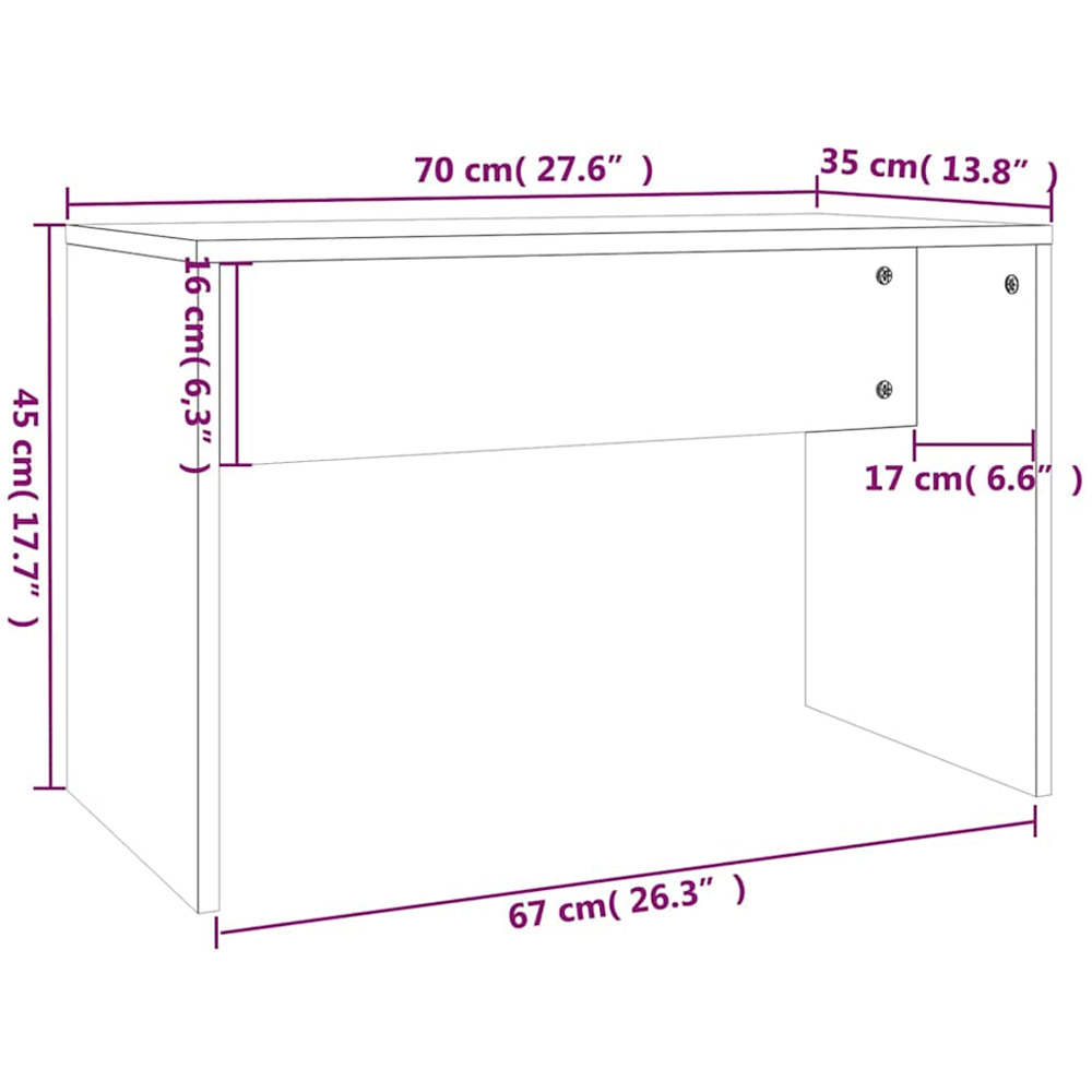 vidaXL Single Door Single Drawer White Dressing Table and Stool Set with Mirror Image 9