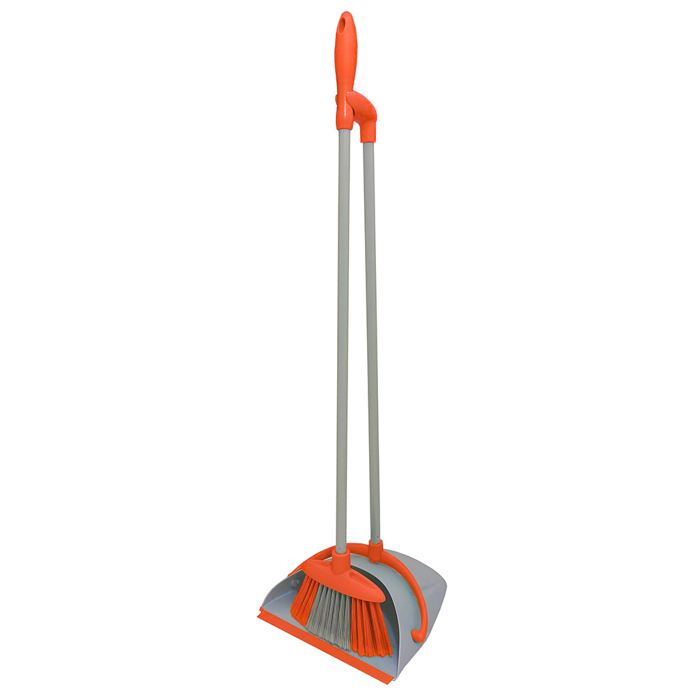 Charles Bentley Brights Orange Lobby Dustpan and Brush Set Image 1