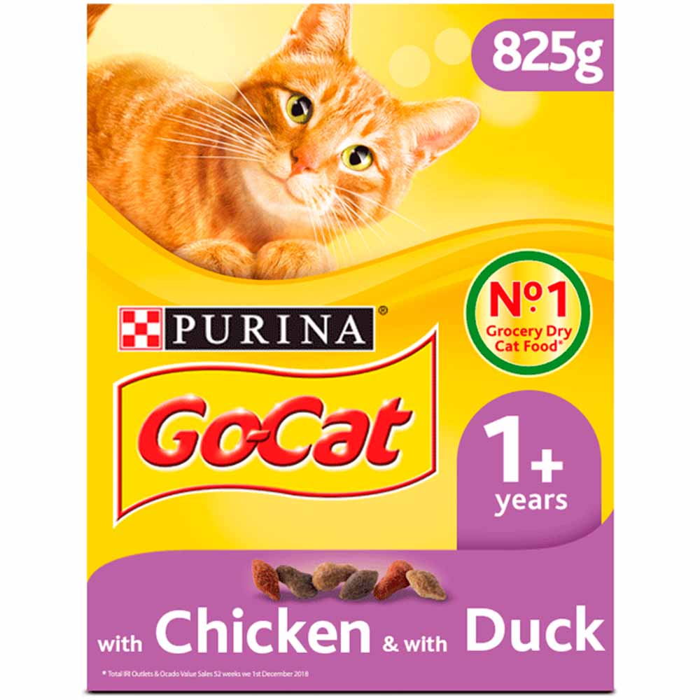 Go-Cat Adult Dry Cat Food Chicken and Duck 825g Image 1