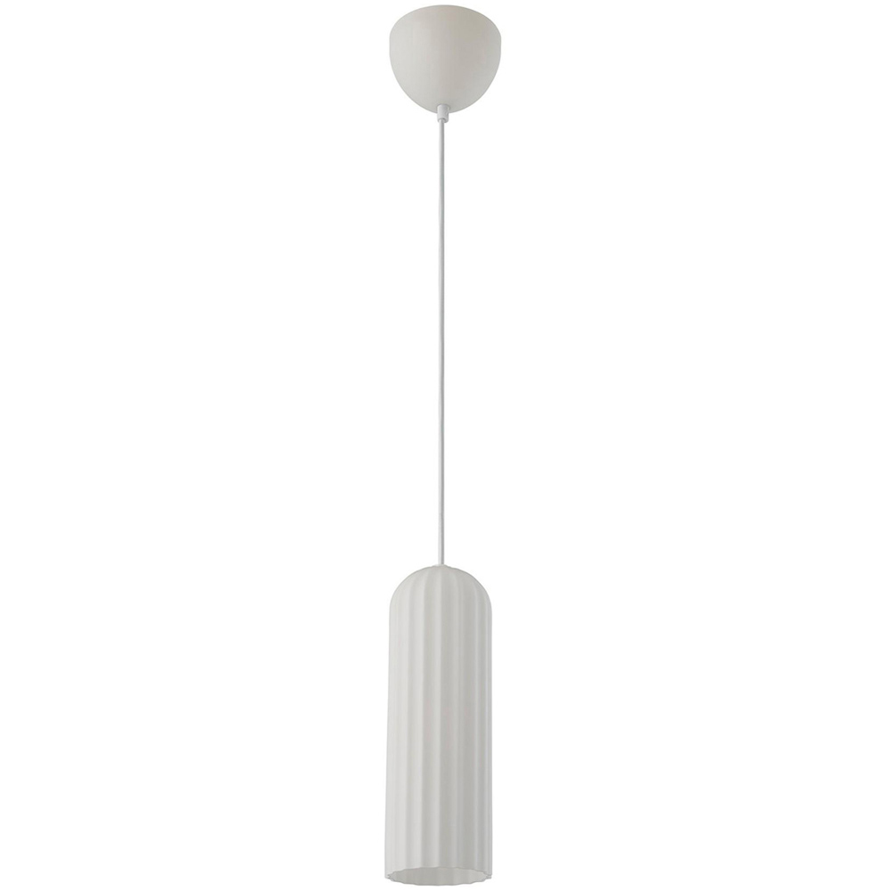 Nordlux Miella E27 Opal White Fluted Glass Pendant Light Image 1