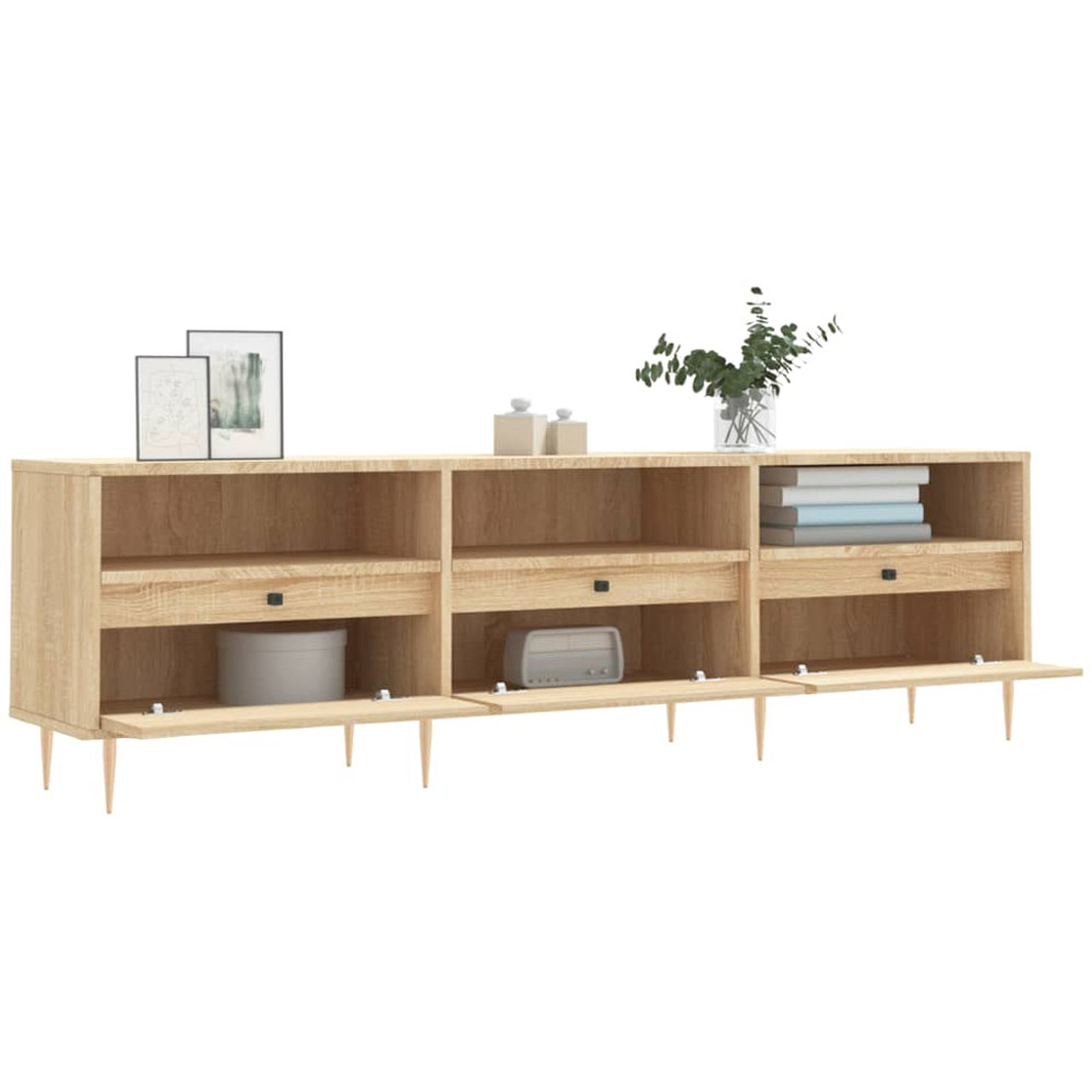 vidaXL 3 Door 3 Shelf Sonoma Oak TV Cabinet Image 4