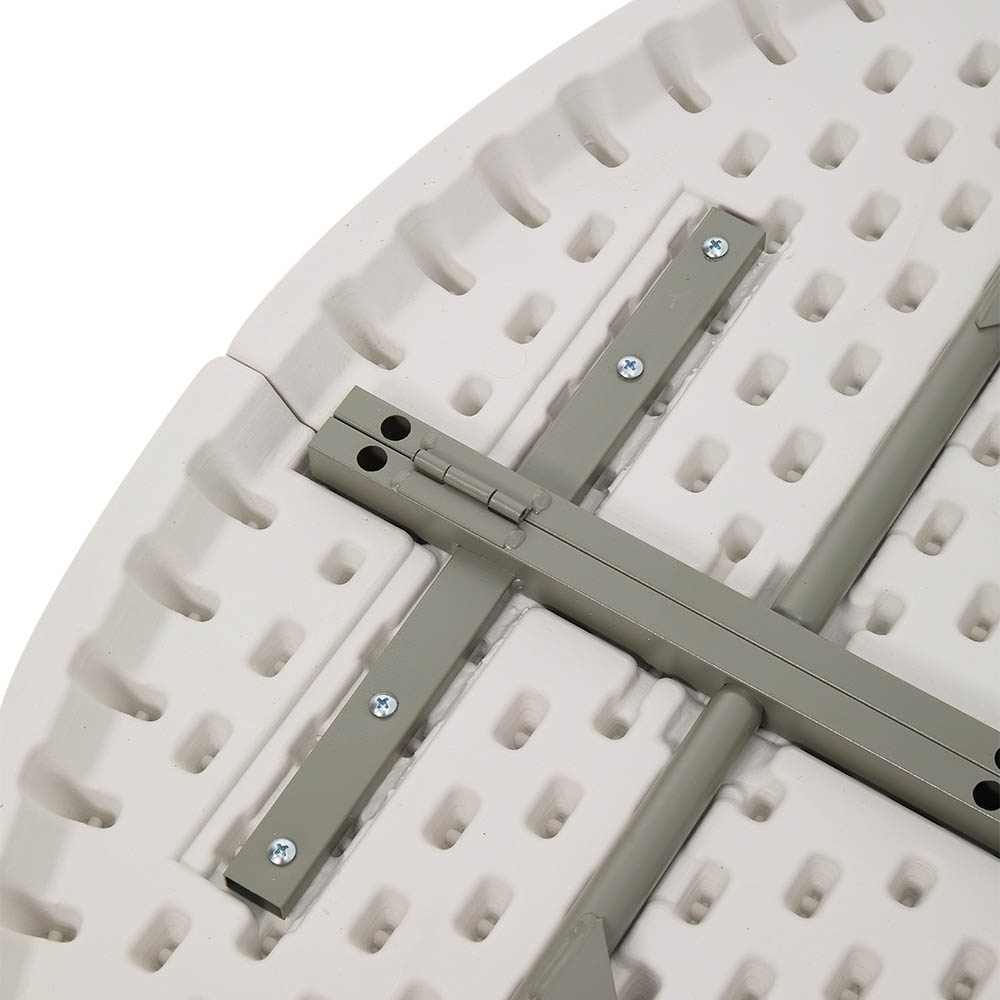 Living and Home White Outdoor Round Folding Camping Table with Handle Image 6