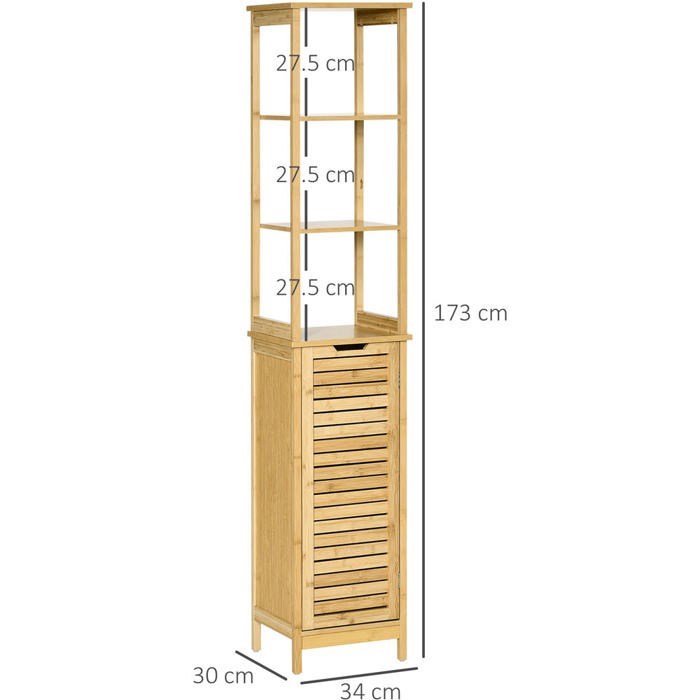 Kleankin Tall Bamboo Floor Cabinet Image 5