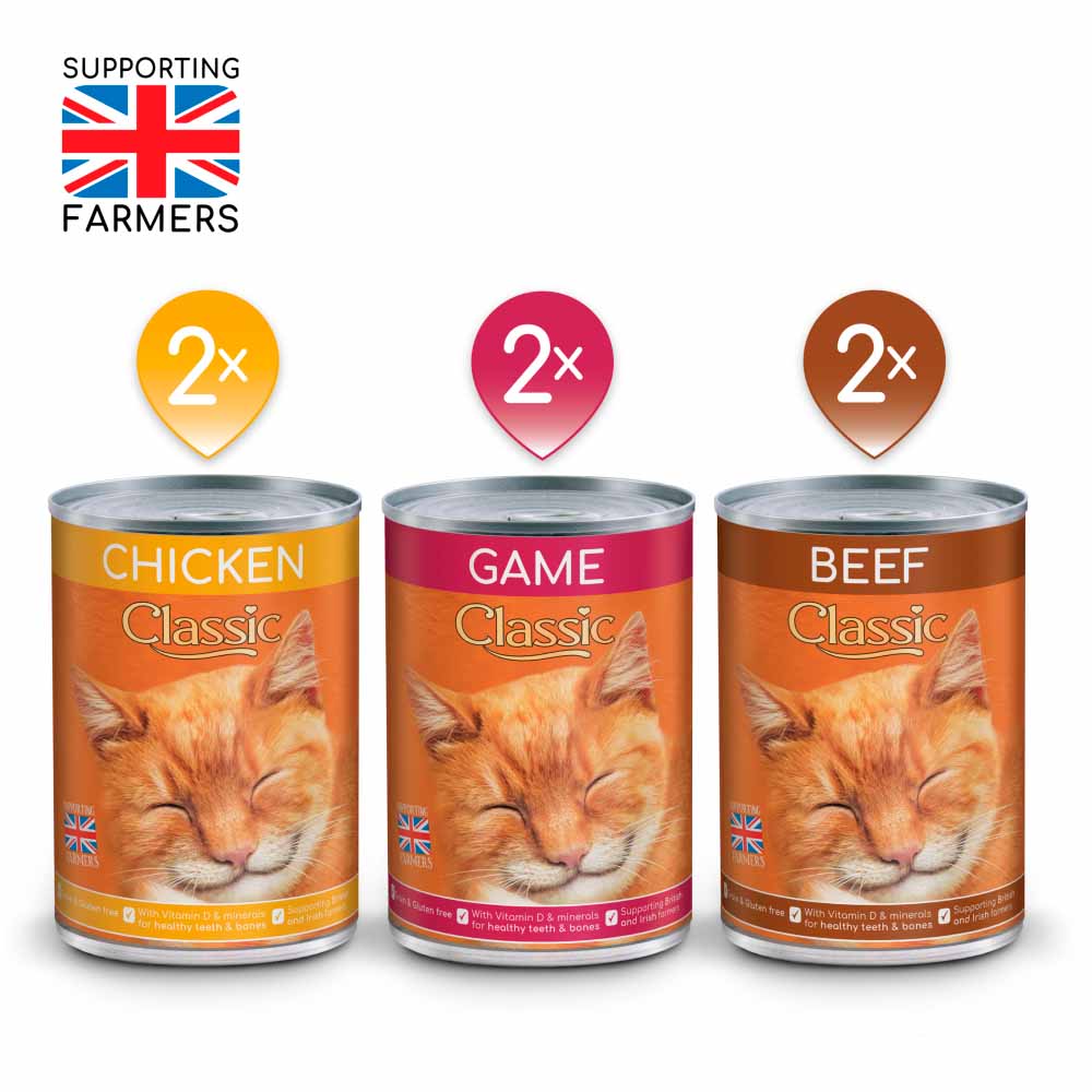 Butchers Classic Tinned Cat Food Chicken Beef Game in Jelly 6 x 400g Image 2