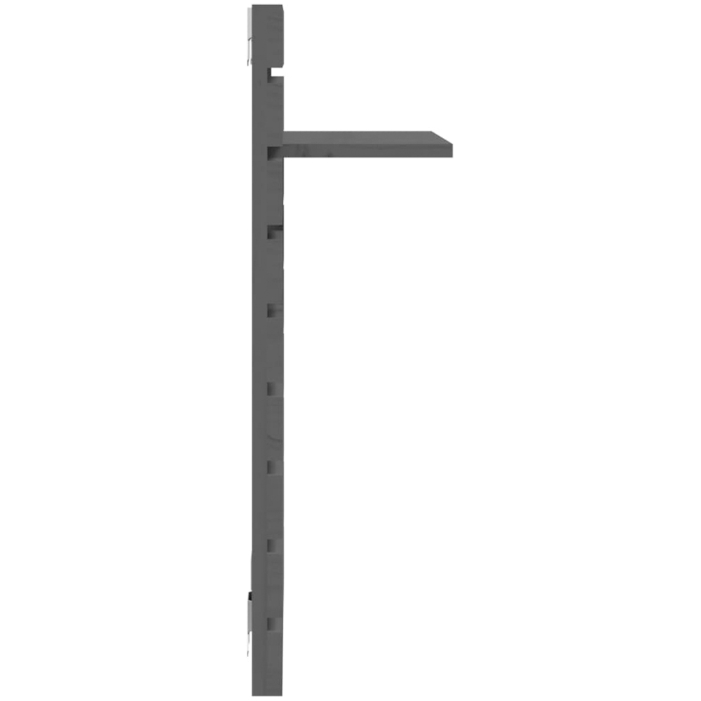 vidaXL Grey Adjustable Wall-Mounted Bedside Shelf Set of 2 Image 6
