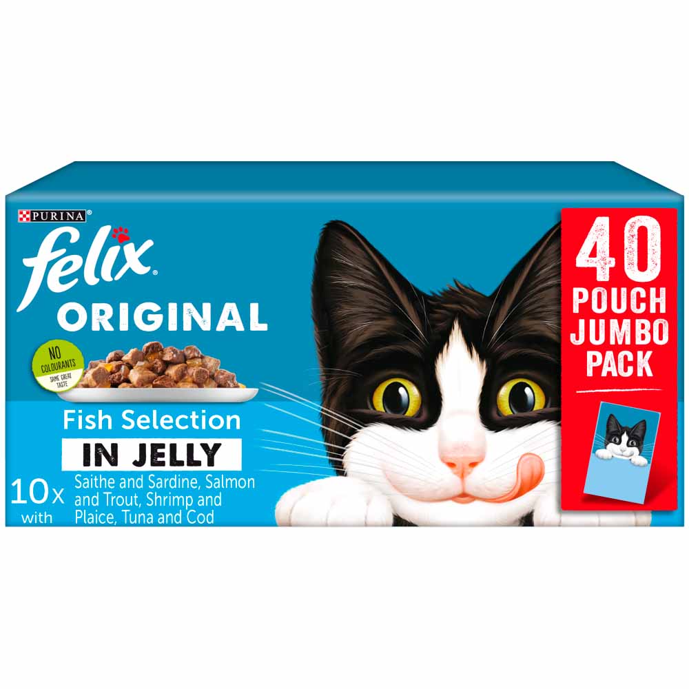 Felix Original Fish Selection in Jelly Cat Food 40 x 100g Image 1