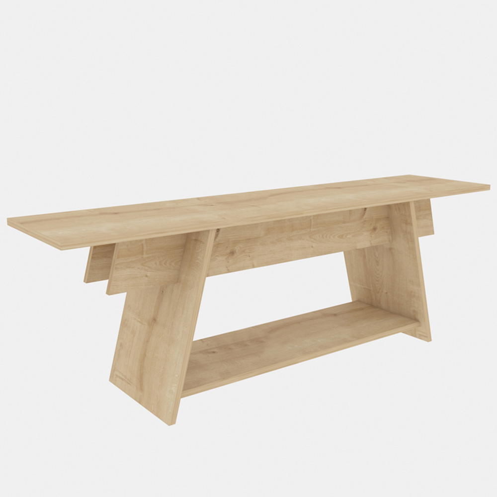 Decorotika Lanca Single Shelf Oak TV Unit Image 2