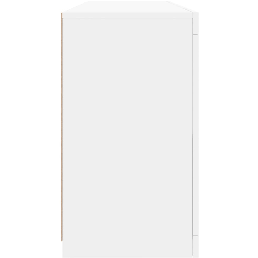 vidaXL 4 Door 8 Shelf White LED Sideboard Image 5