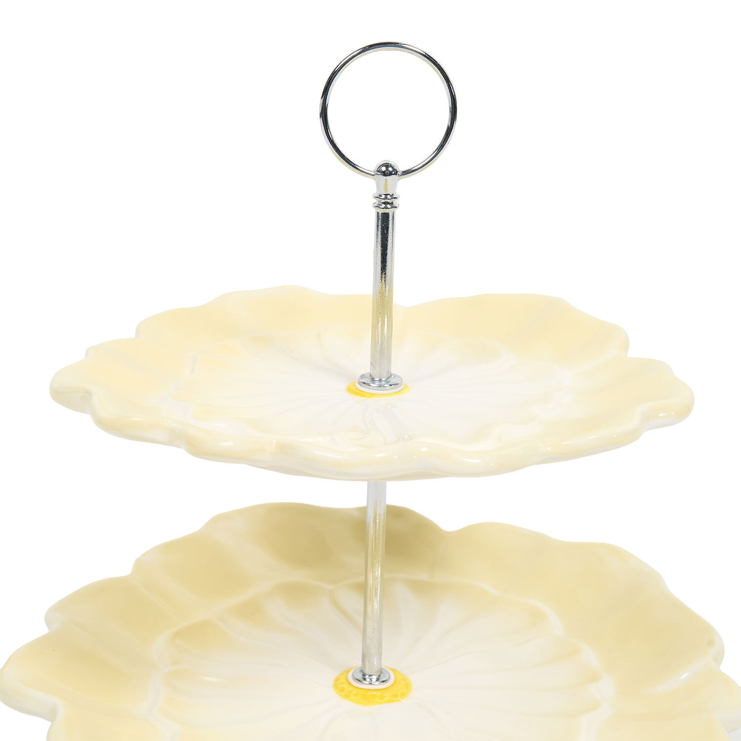2 Tier Flower Cake Stand Yellow Image 7