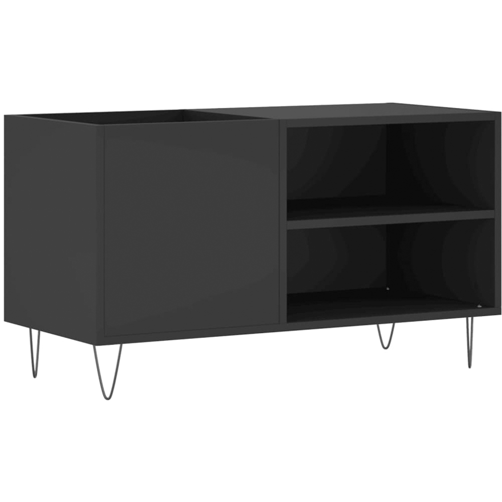 vidaXL 2 Shelf Black Record Cabinet Image 2