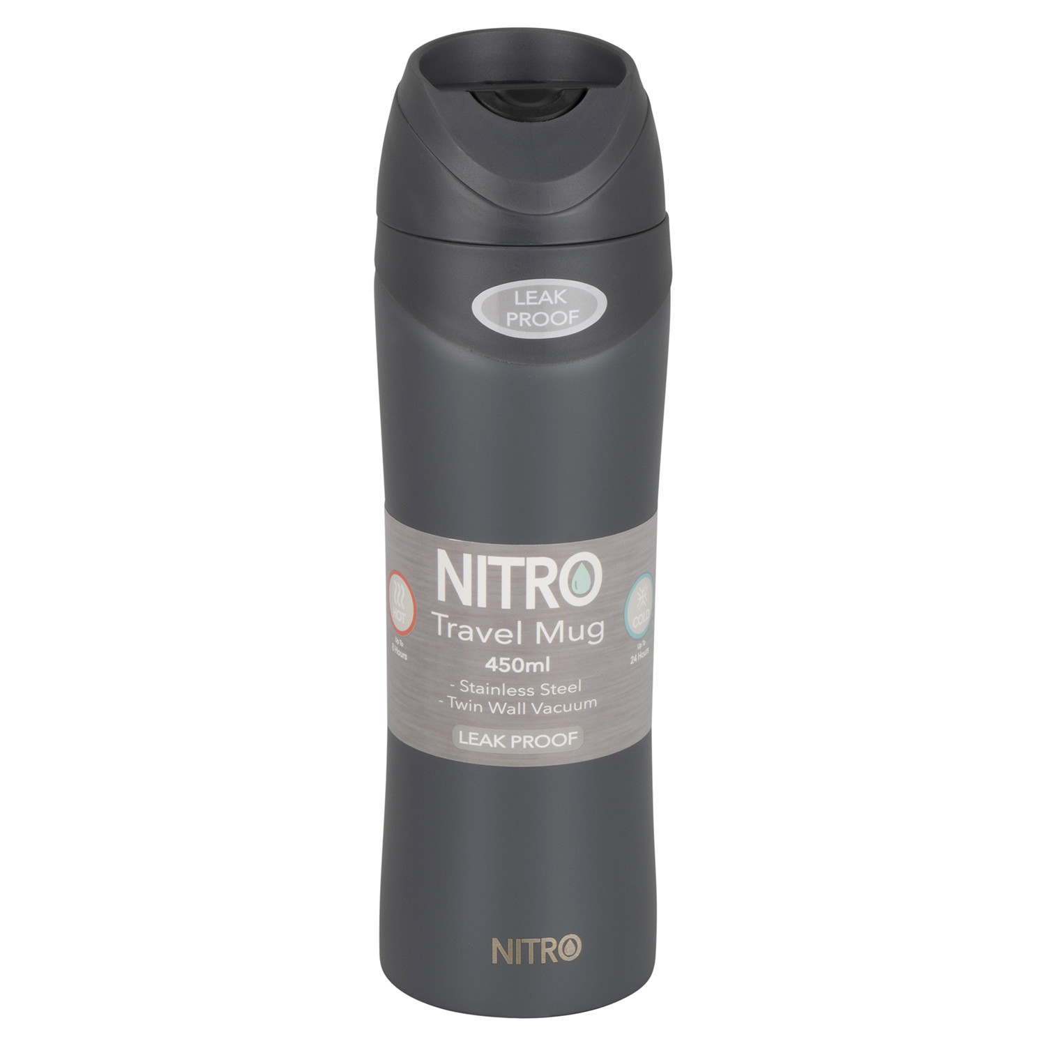 Nitro 450ml Grey Leak-Proof Travel Flask Image