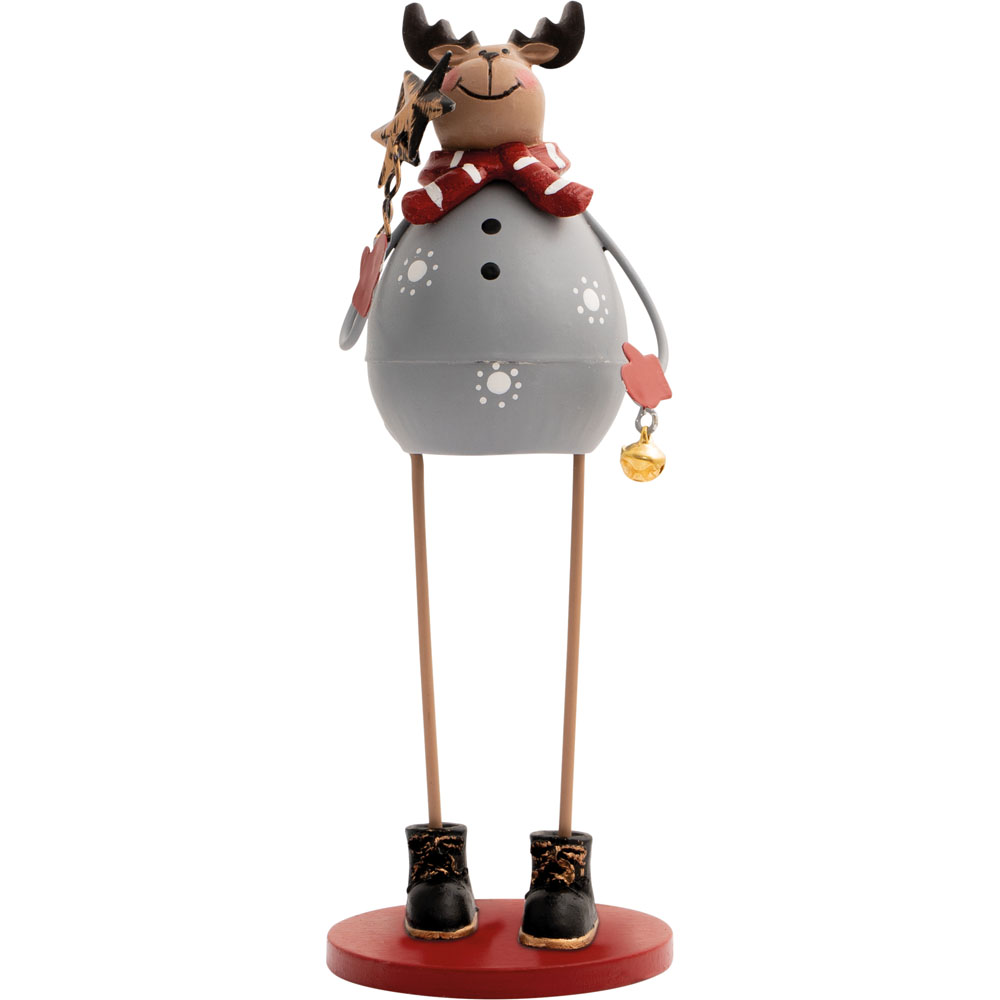 St Helens Grey Reindeer Metal Christmas Decoration Image 1