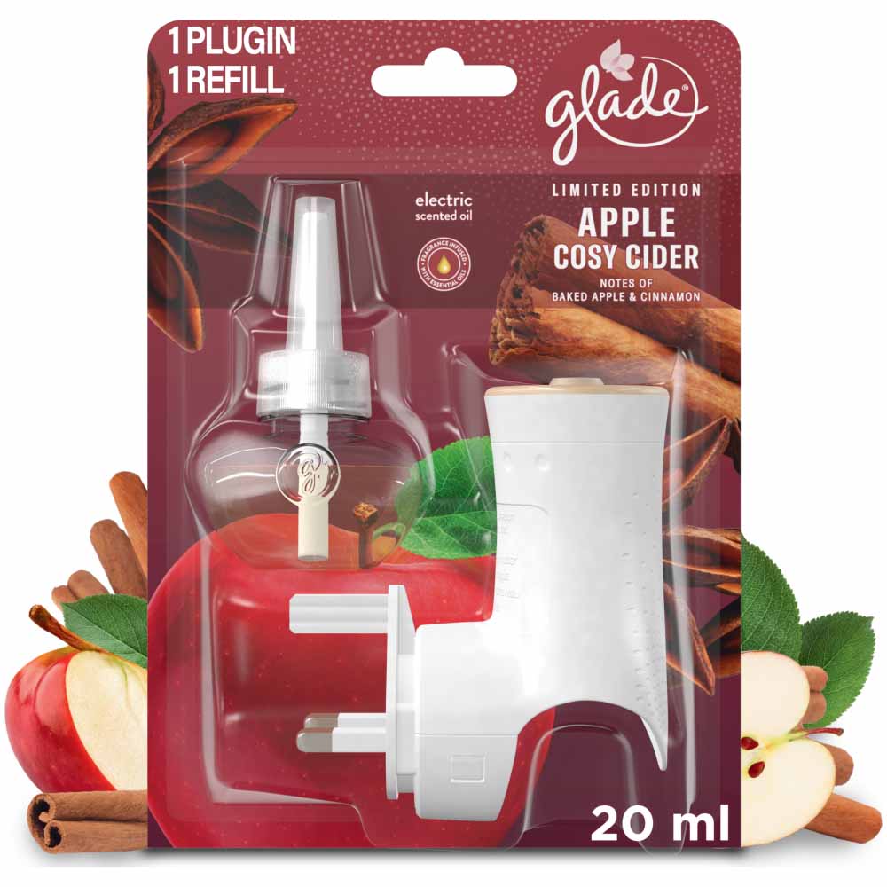 Glade Electric Holder Apple Cosy Cider Air Freshen Freshener 20ml Image 1
