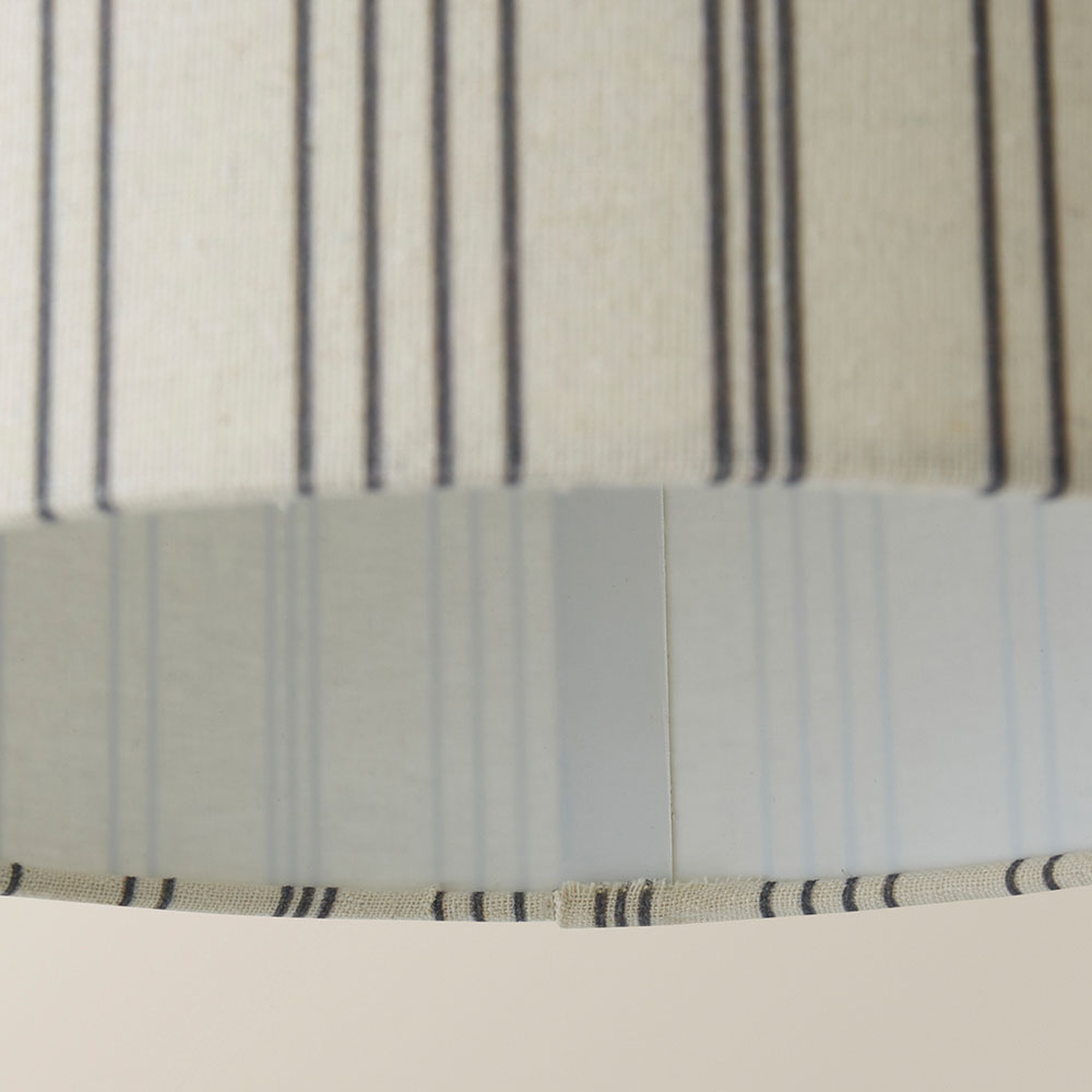 ValueLights Hallie Natural Linen Stripe Detail Small Drum Ceiling Pendant Lamp Shade Image 4