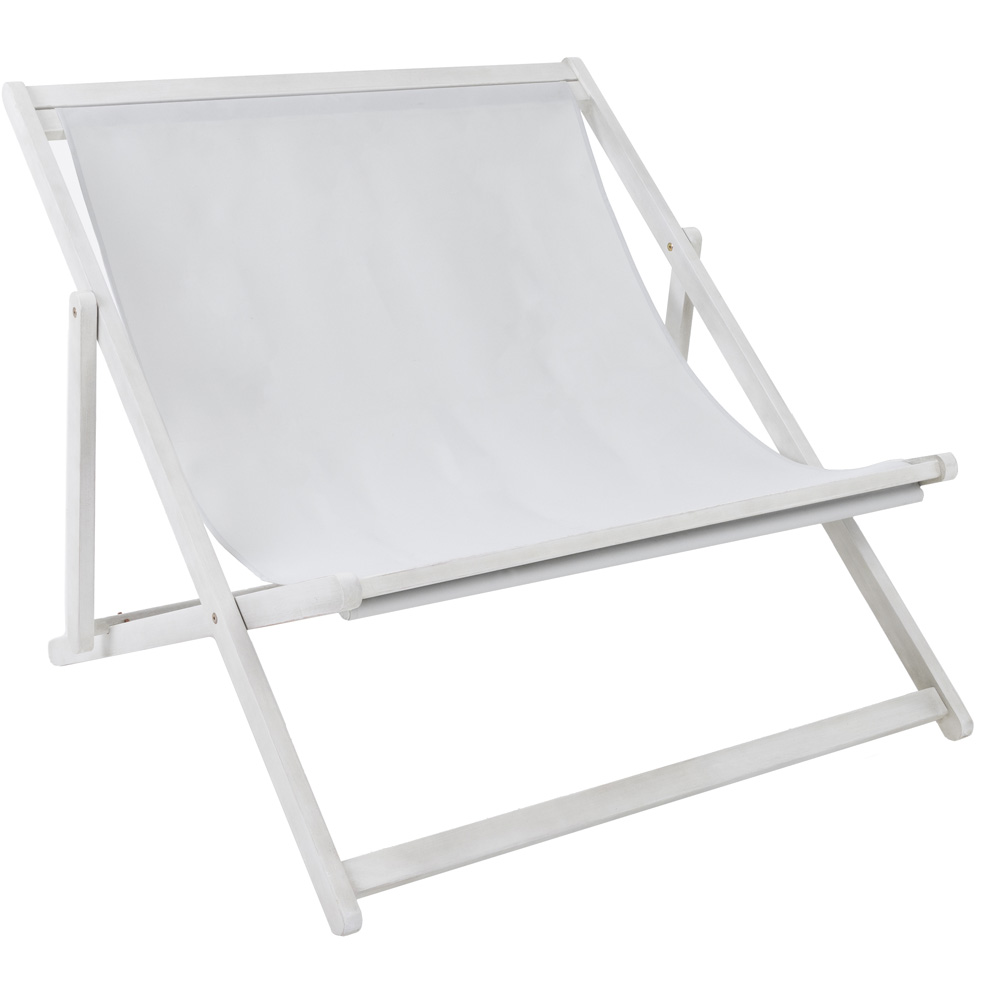 Charles Bentley FSC Eucalyptus Washed Wood Double Deck Chair Image 2