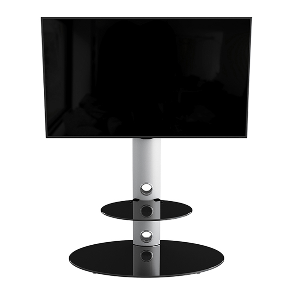 AVF Lugano Silver and Black Glass Oval Pedestal TV Unit Image 7