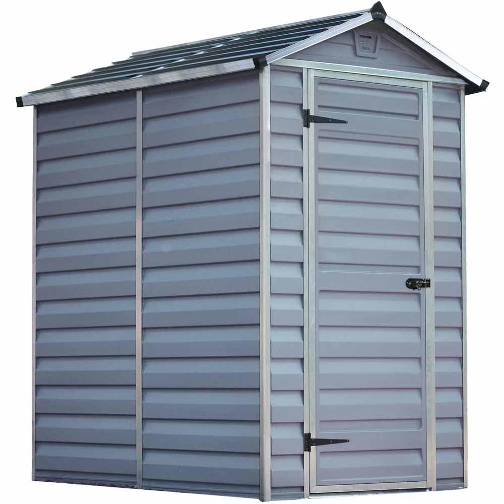 Palram 6 x 4ft Anthracite Skylight Plastic Garden Shed Image 1
