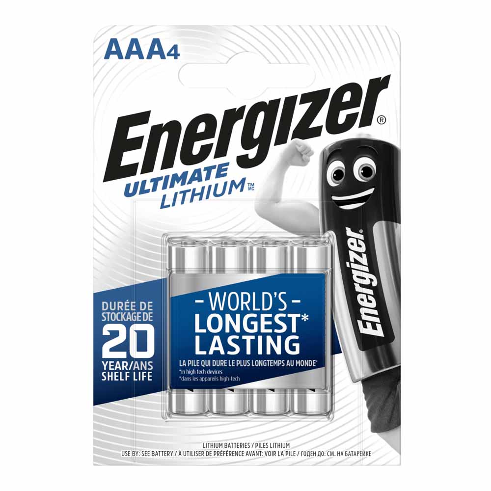 Energizer Ultimate LR03 1.5V Lithium AAA Batteries  4 pack Image 1