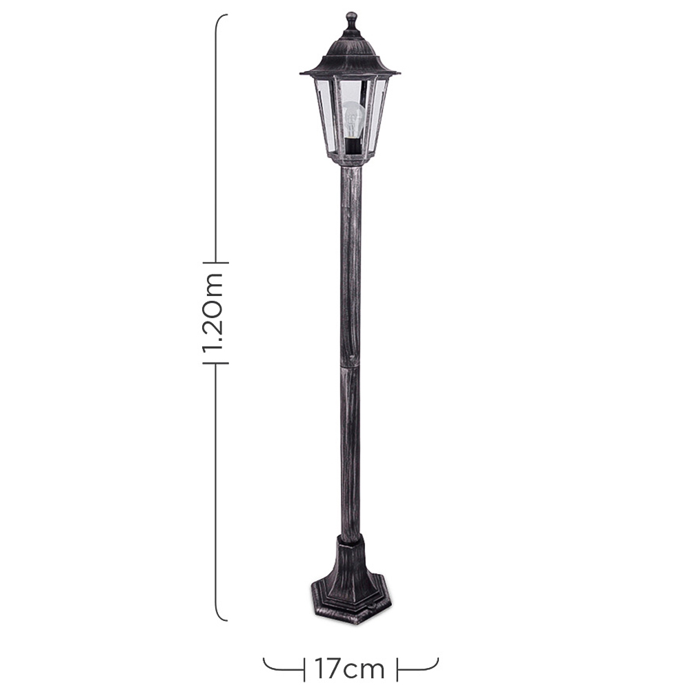 ValueLights Mayfair Black and Silver Outdoor Bollard Light Image 7