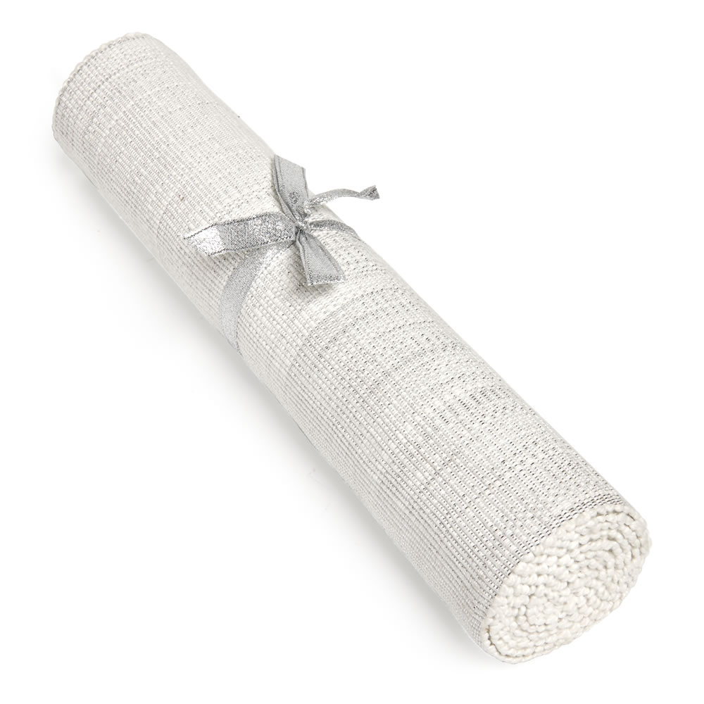 Wilko Silver Fabric Christmas Table Runner 30 x 180cm Wilko