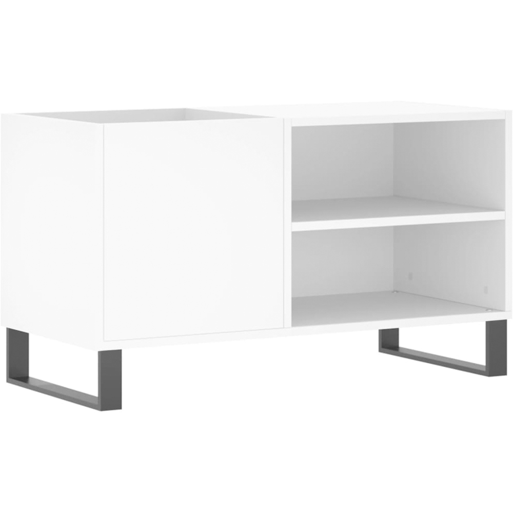 vidaXL 2 Shelf White Wide Record Cabinet Image 2