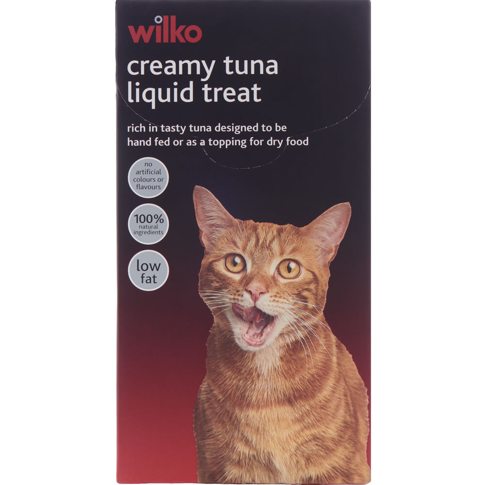 Wilko Creamy Tuna Liquid Cat Treat 5 x 15g Image 1