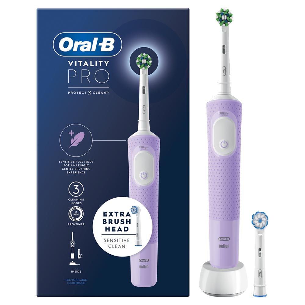 Oral-B Vitality PRO Lilac Rechargeable Toothbrush Image 2