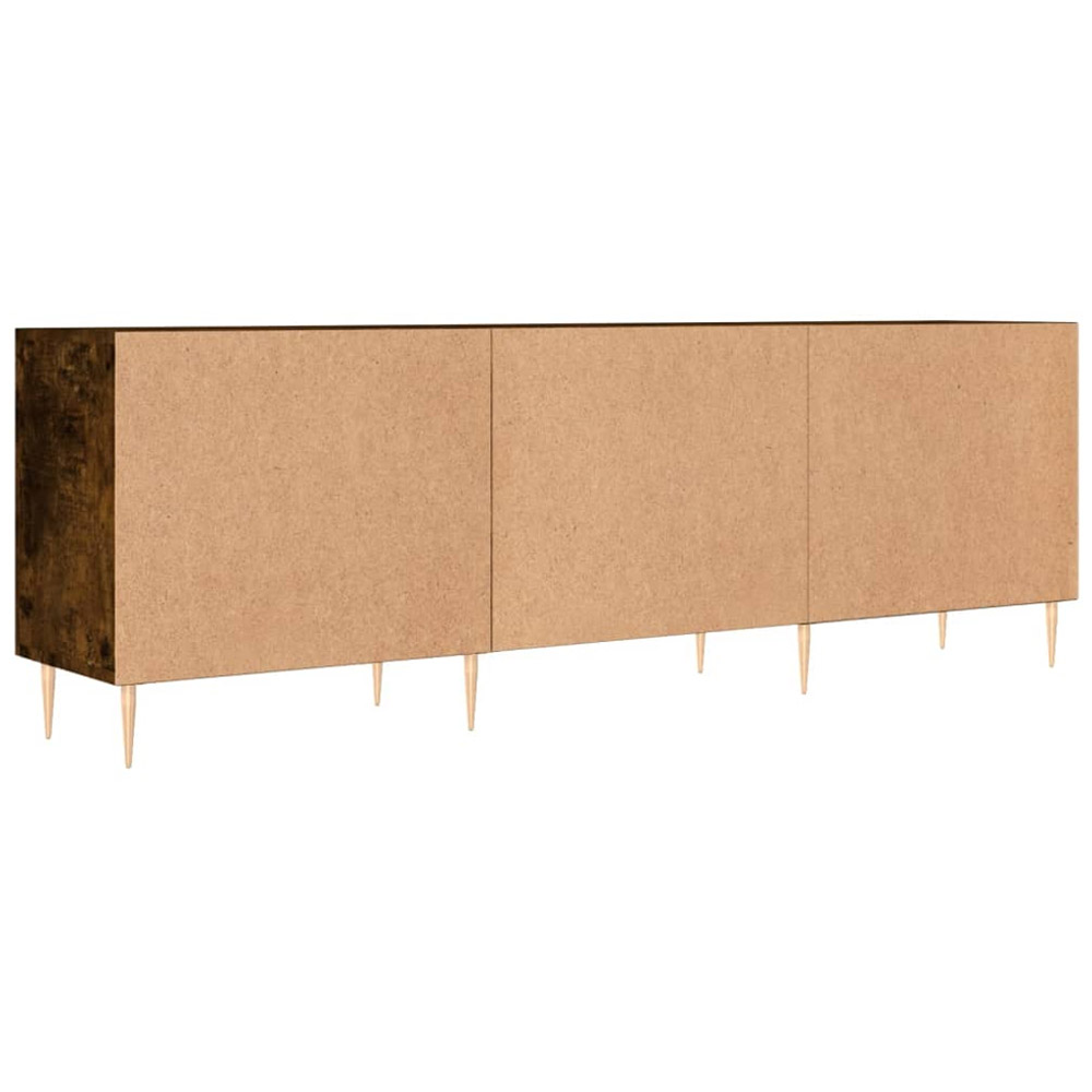 vidaXL 2 Door 2 Open Shelf Smoked Oak TV Cabinet with Legs Image 8