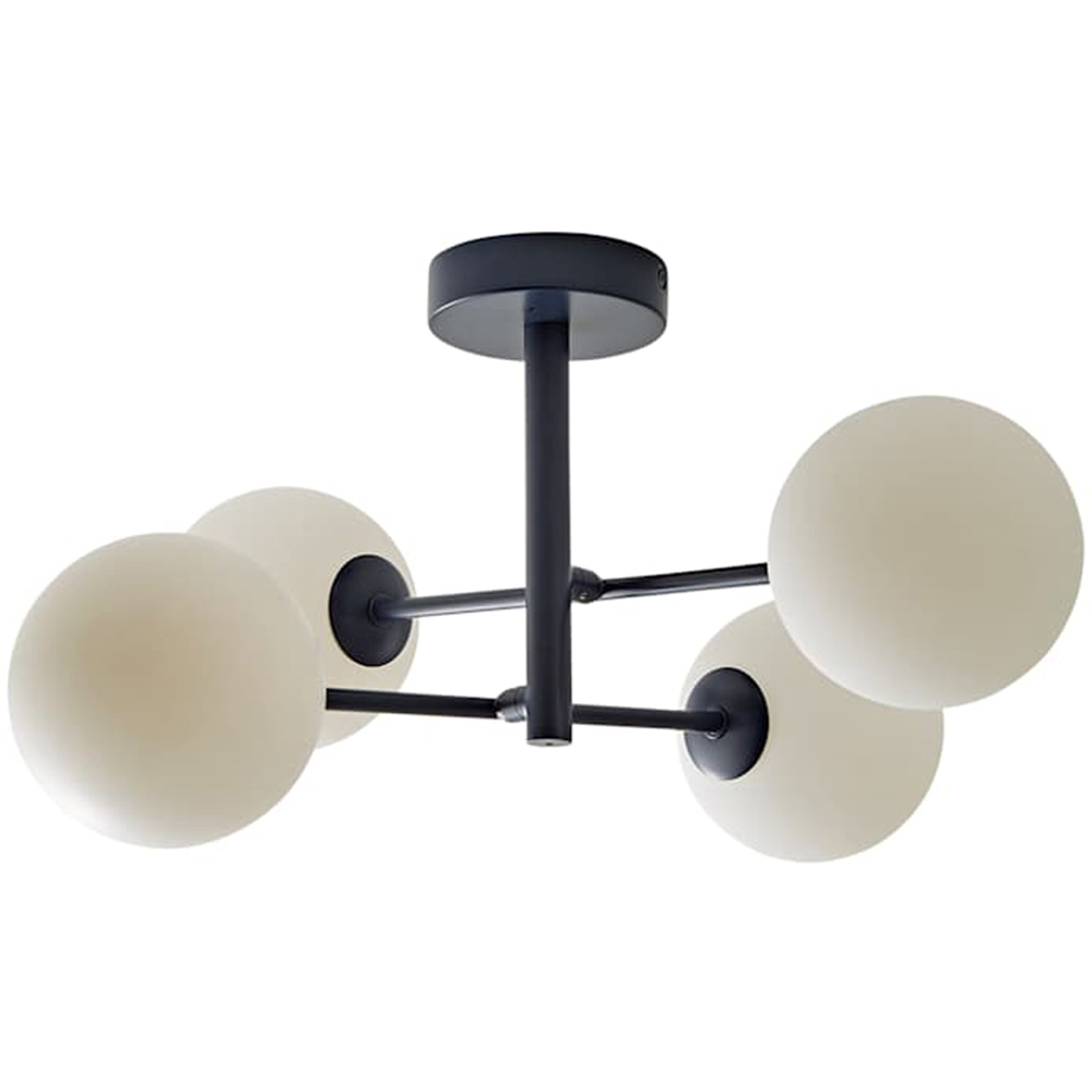 ValueLights Darla 4 Way Navy Frosted Globe Ceiling Light and Bulbs Image 1