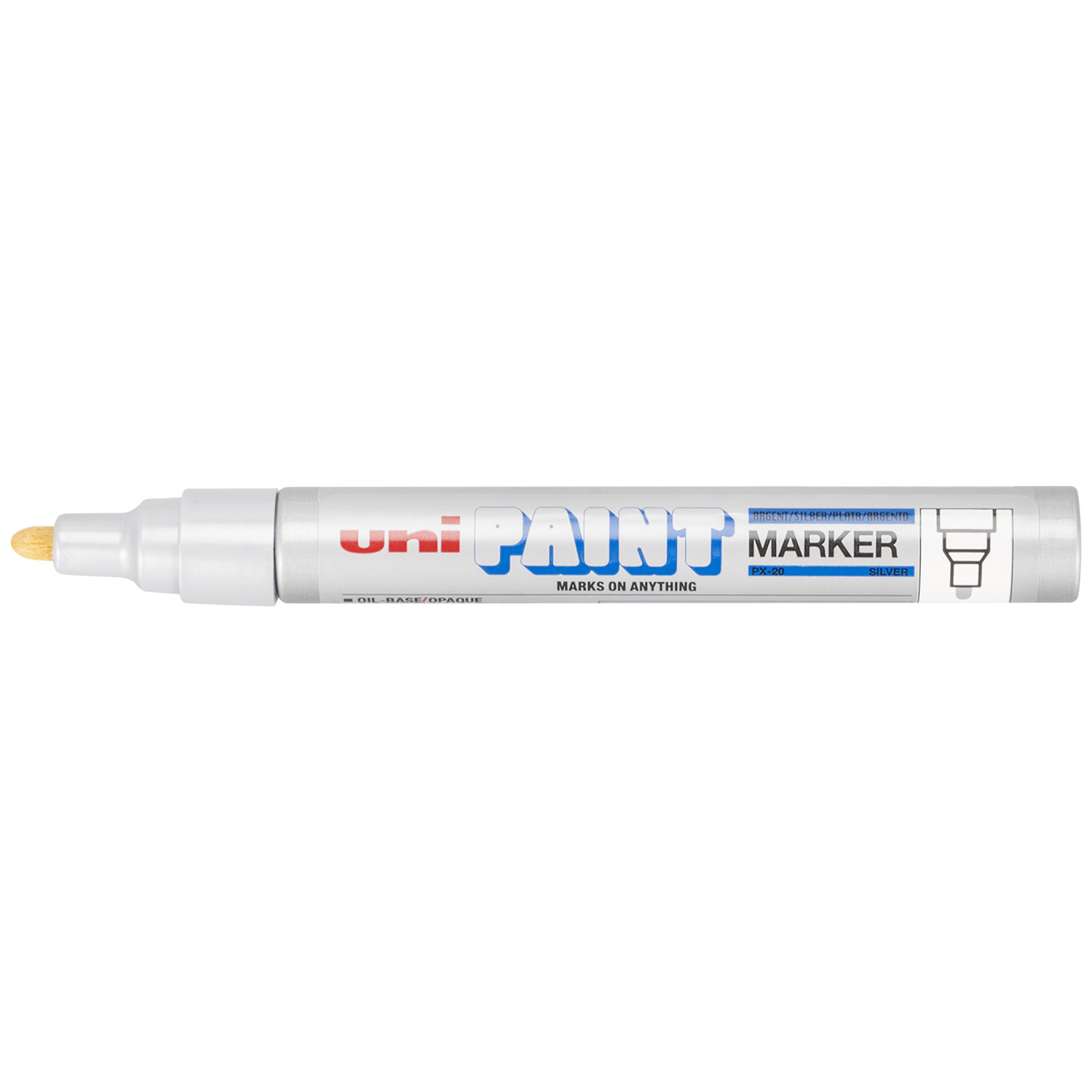 Uniball Paint Marker Pen PX-20 Silver - Silver Image 2