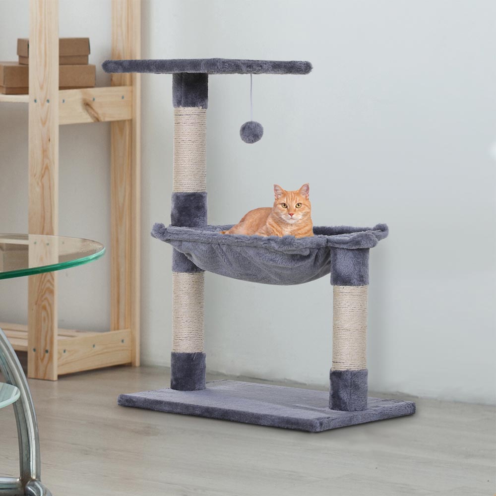 PawHut Cat Tree Scratching Posts Grey Image 8